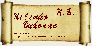 Milinko Bukorac vizit kartica
